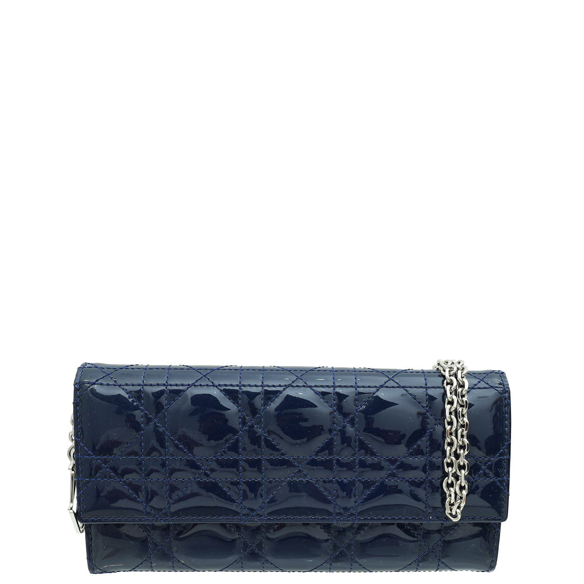Dior Shoulder Bag Christian Dark Lady Wallet Blue Chain