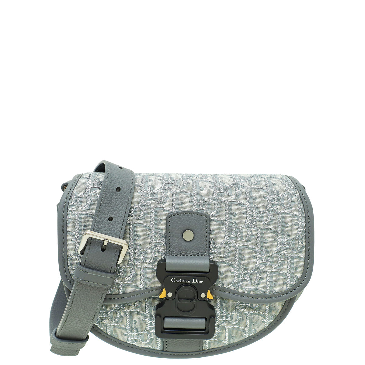 Dior Handbag Christian Metallic Grey Oblique Gallop Bag Gray Mini Shoulder Bag