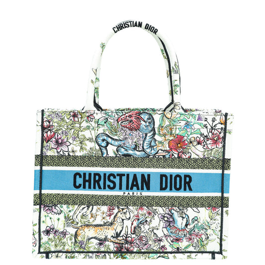 Dior Handbag Christian Book Tote Latte D-Constellation Embroidery Bag Multicolor Medium Tote Bag