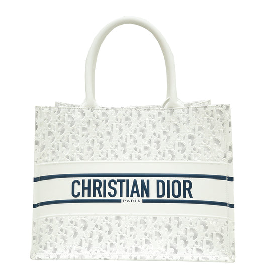 Dior Handbag Christian Bicolor Oblique Book Tote Bag Medium Shoulder Bag