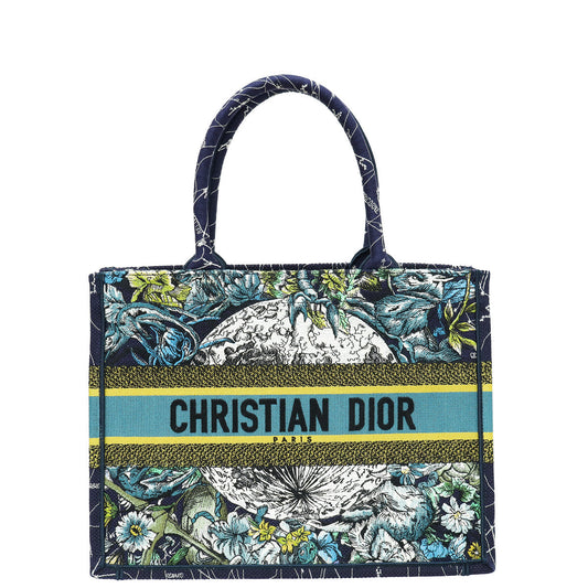 Dior Handbag Christian Zodiac Embroidery Book Tote Bag W Blue Navy Multicolor Shoulder Bag