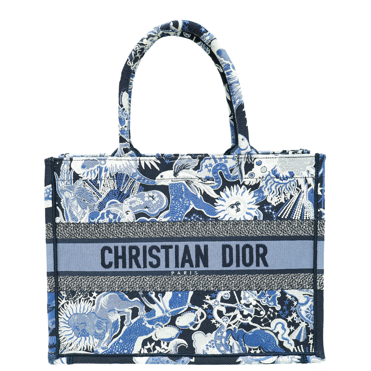 Dior Handbag Christian Book Tote Toile De Jouy Soleil Blue Medium Tote Bag