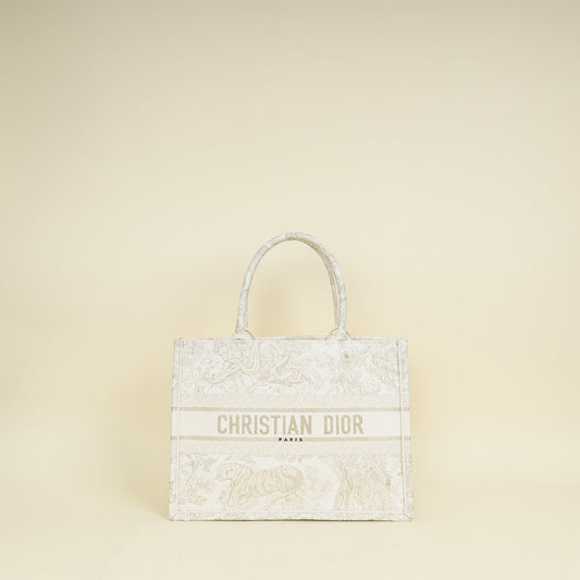 Dior Handbag Christian Bicolor Toile de Jouy Book Tote Medium Tote Bag