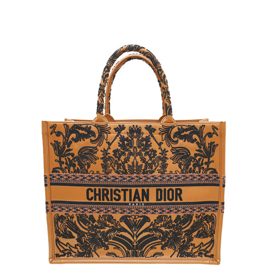 Dior Handbag Christian Bicolor Book Tote Cornely-Effect Embroidery Bag Large Tote Bag