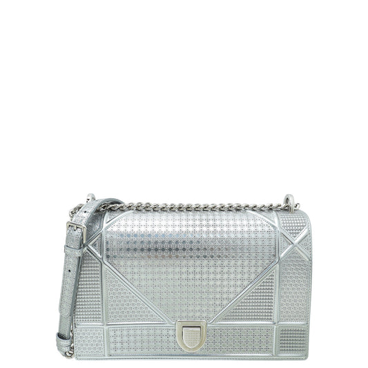 Dior Handbag Christian ama Cannage Bag Silver Large Micro Shoulder Bag