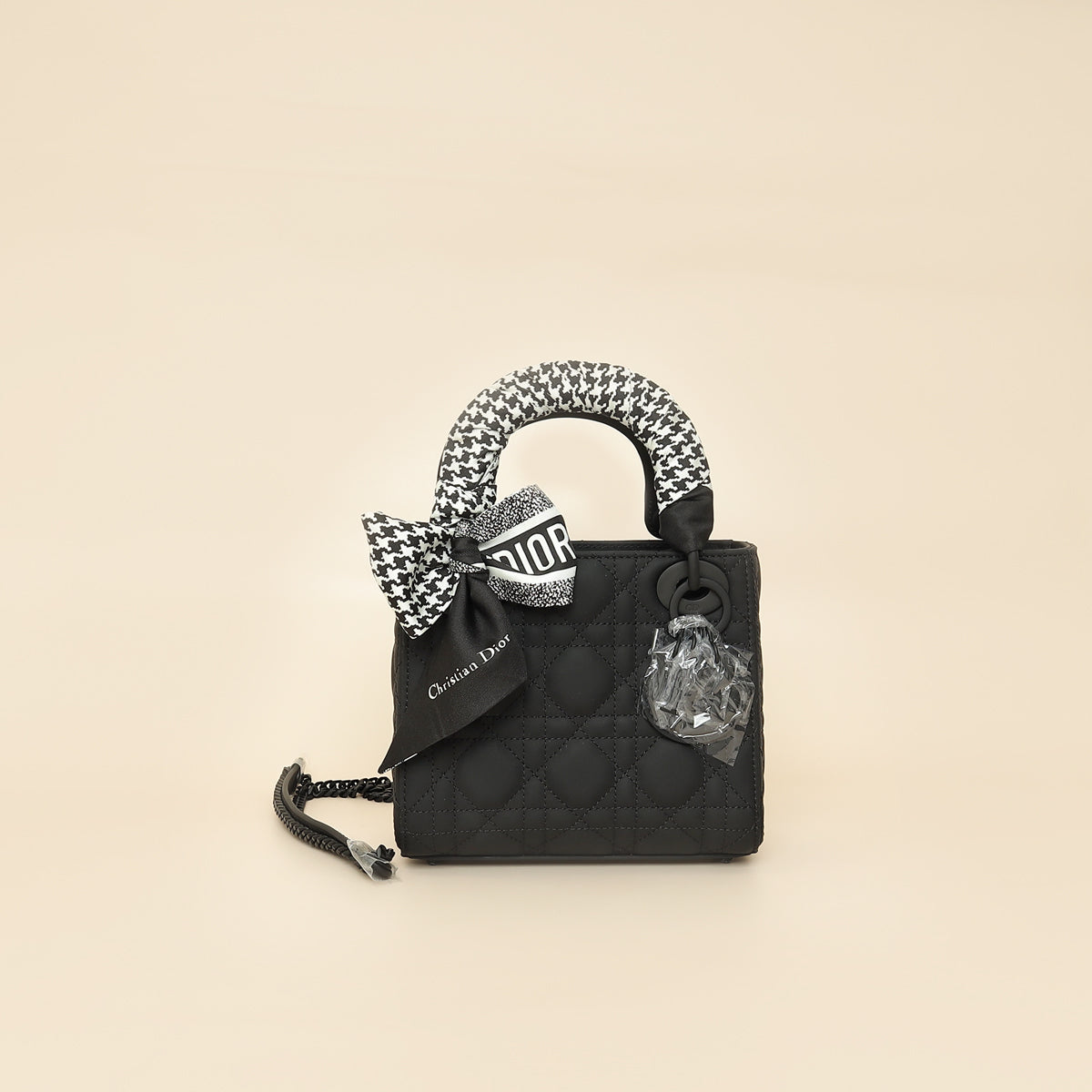 Dior Handbag Christian So Ultramatte Lady Bag W Twilly Black Mini Chain Scarf Bag W Twilly