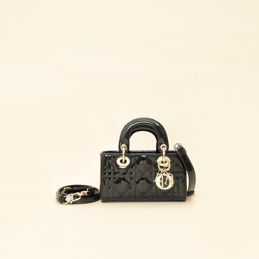 Dior Handbag Christian Lady D-joy Bag Black Micro Shoulder Bag Joy Micro Bag
