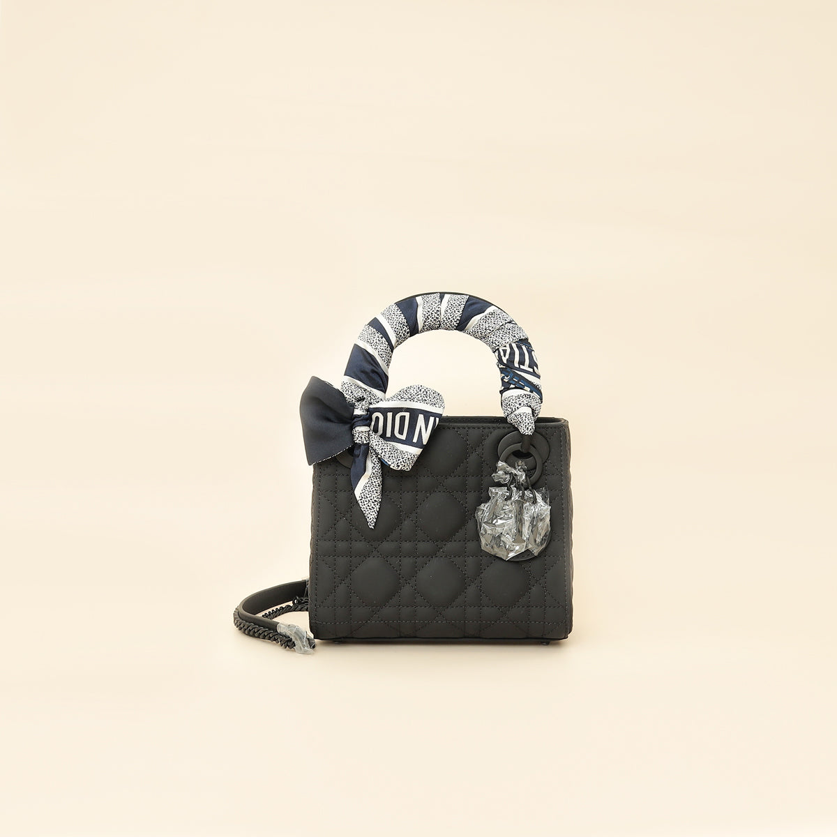 Dior Handbag Christian So Ultramatte Lady Bag W Twilly Black Mini Chain Scarf
