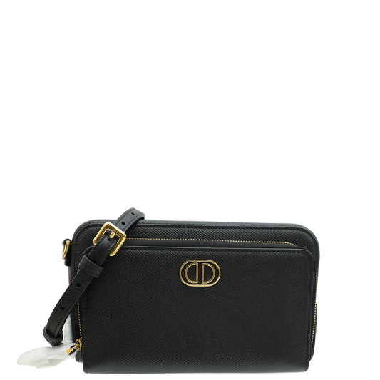 Dior Handbag Christian Caro Double Pouch Camera Bag 3 Black Shoulder Bag