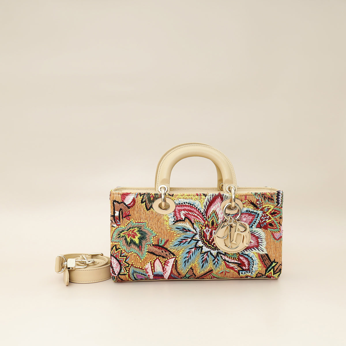 Dior Handbag Christian Lady D-Joy Raffai Albero della Vita Multicolor Medium Shoulder Bag