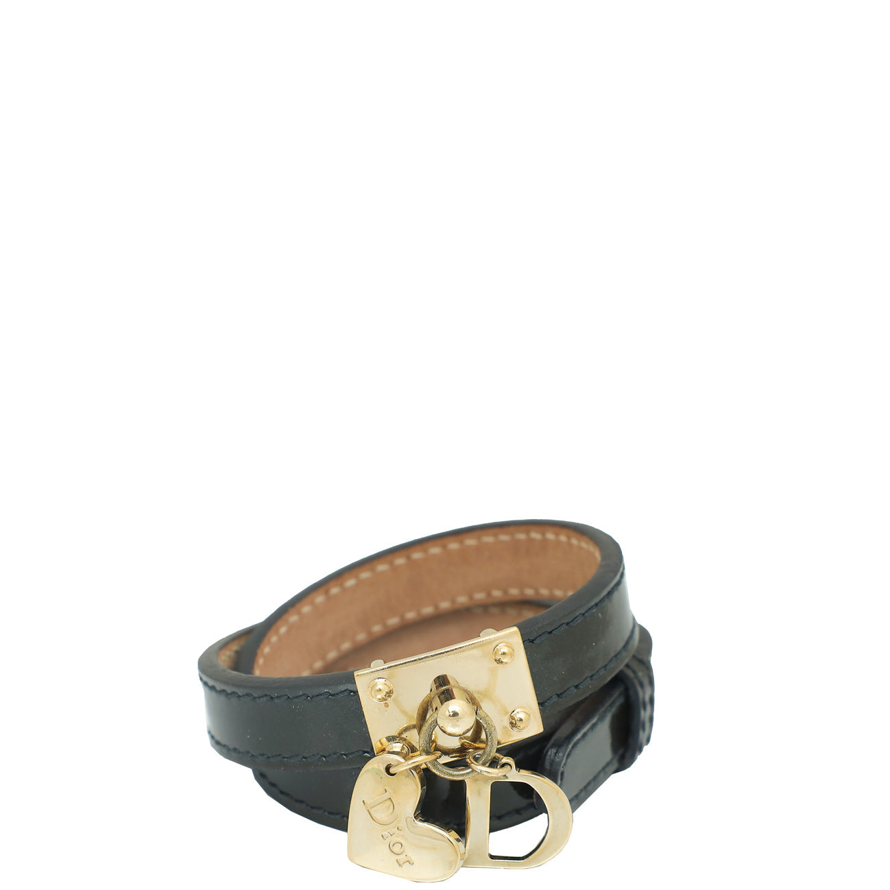 Dior Jewelry Christian Dark Olive D-Heart Double Tour Bracelet