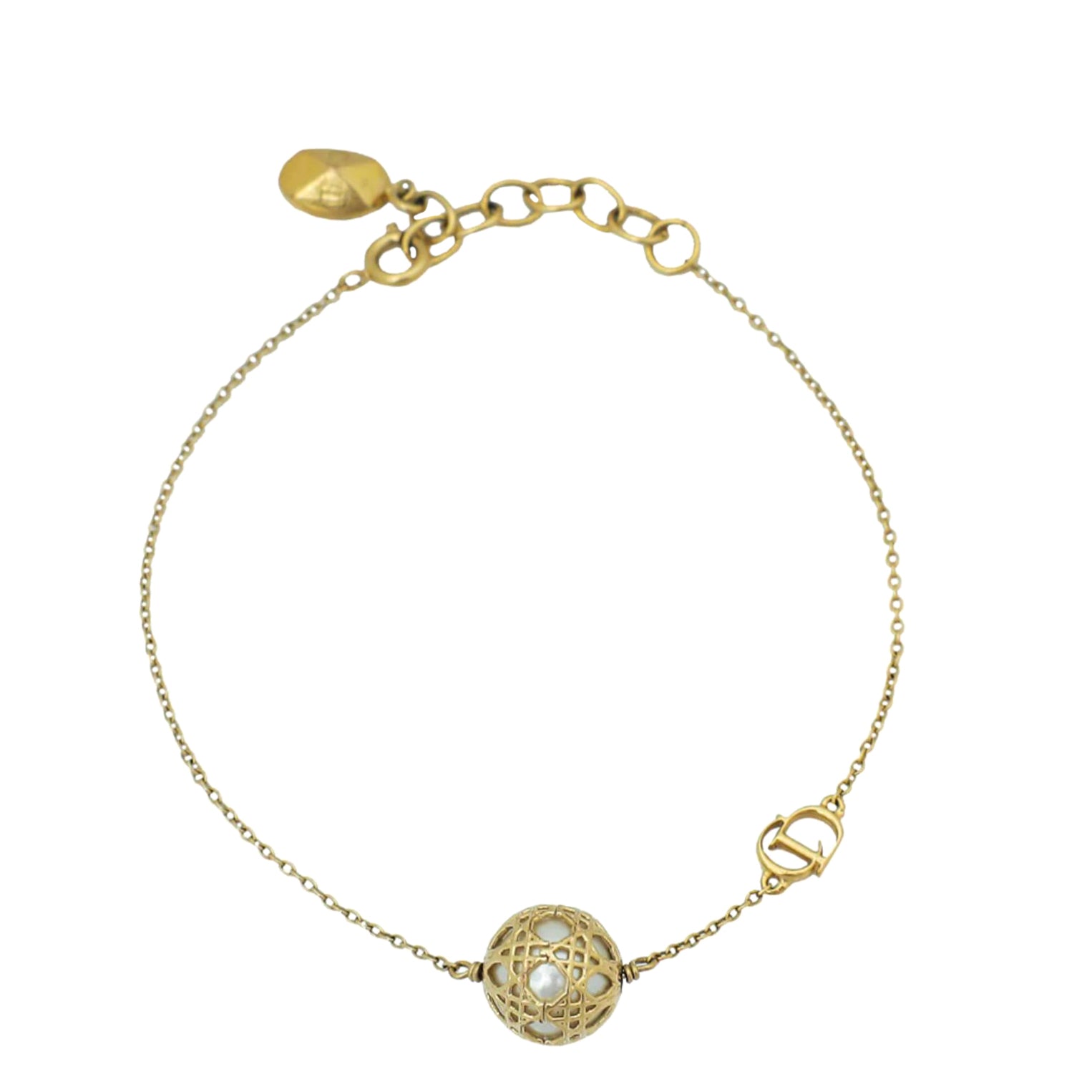Dior Jewelry Christian Secret Cannage Bracelet White