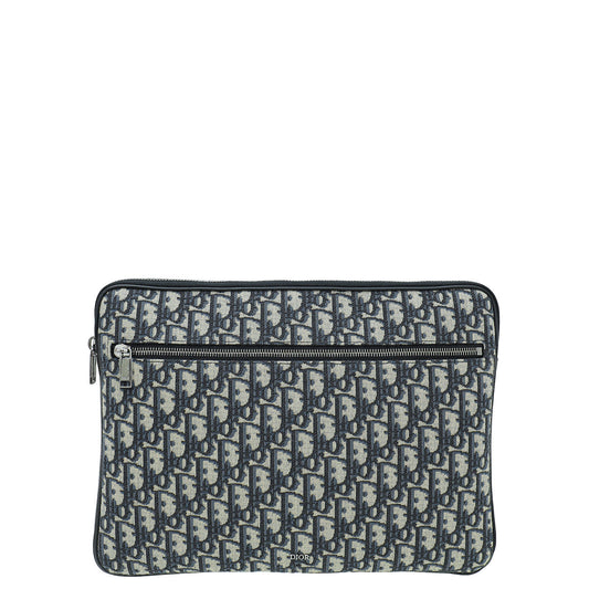 Dior Handbag Christian Oblique Laptop Case Blue Navy