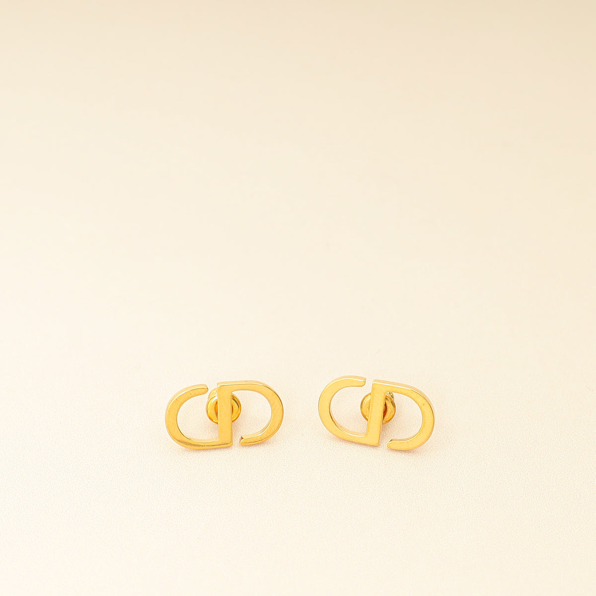 Dior Jewelry Christian Finish CD Icon Earrings Gold