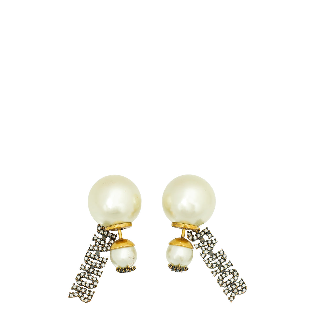 Dior Jewelry Christian Ivory J'a Crystal Drop Tribal Earrings