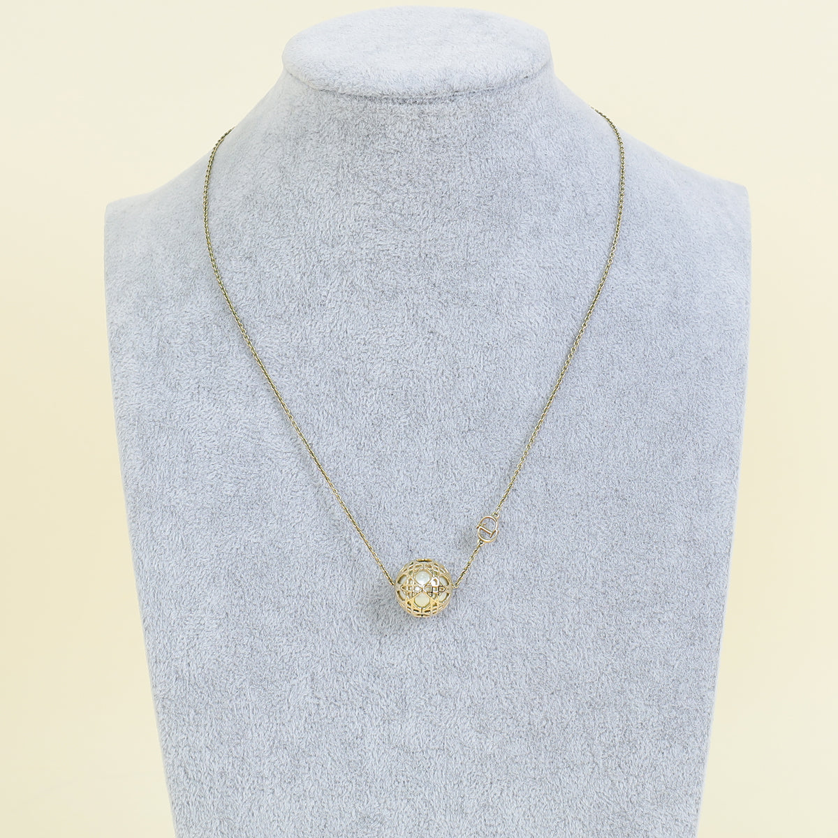 Dior Jewelry Christian Tribales Cannage Pendant Necklace Gold