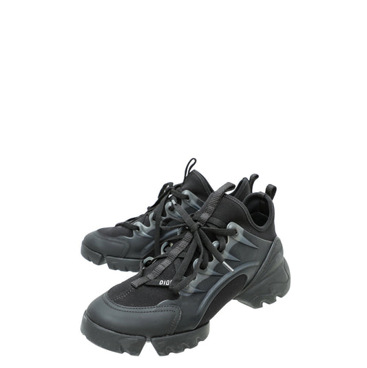 Dior Shoe Christian D-Connect Technical Fabric Sneaker 37.5 Black Shoes