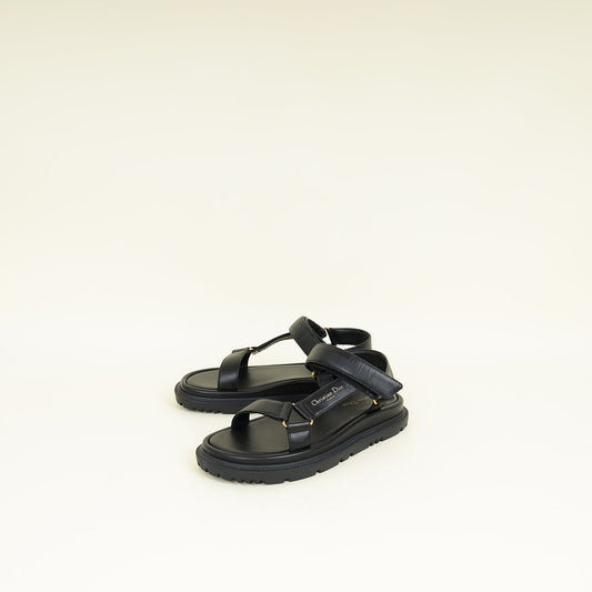 Dior Shoe Christian D-Wave Sandals 39.5 Black Shoes