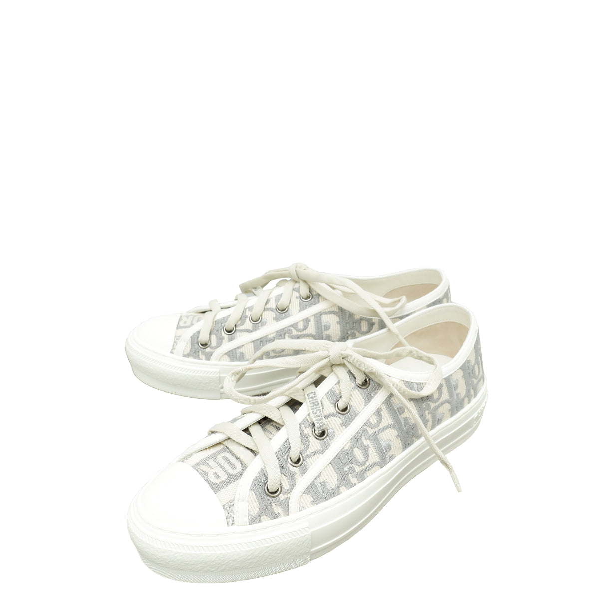Dior Shoe Christian Grey Oblique Walk'N' Low Top Sneakers Gray Shoes Top Sneakers 37