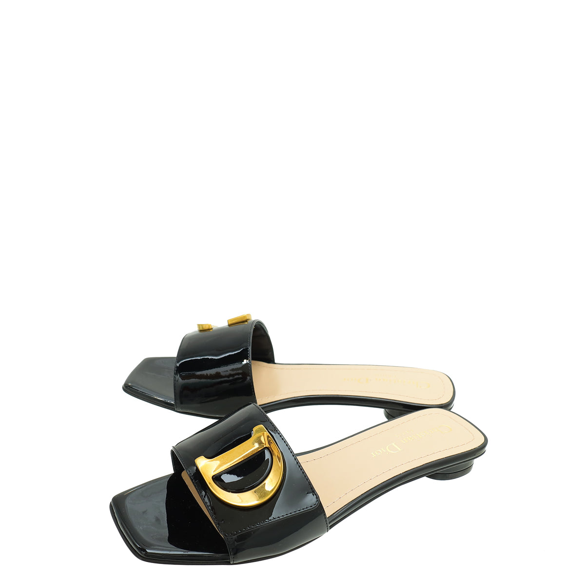 Dior Shoe Christian C'est Flat Slide Sandal 36.5 Black Shoes