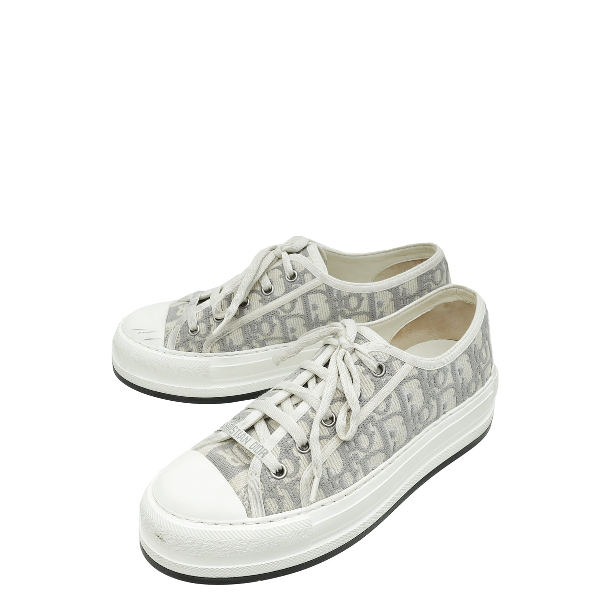 Dior Shoe Christian Grey Oblique Walk N' Low Top Gray Shoes