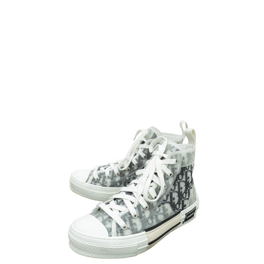 Dior Shoe Christian Oblique B23 High Top Sneakers 37 White Shoes