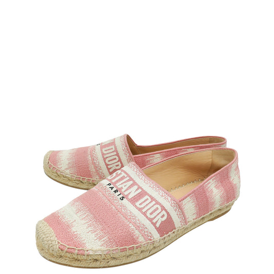 Dior Shoe Christian Bicolor D-Stripes Granville Espadrille 38.5 Shoes