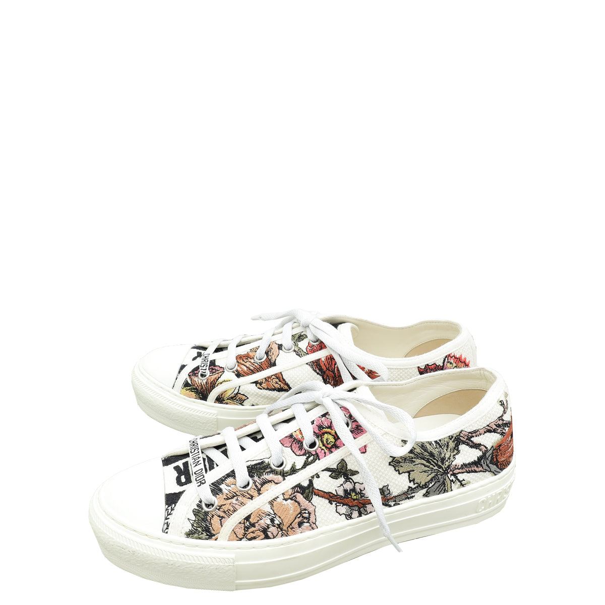 Dior Shoe Christian Walk N' Low Top Sneaker 38.5 Multicolor Embroidered Shoes