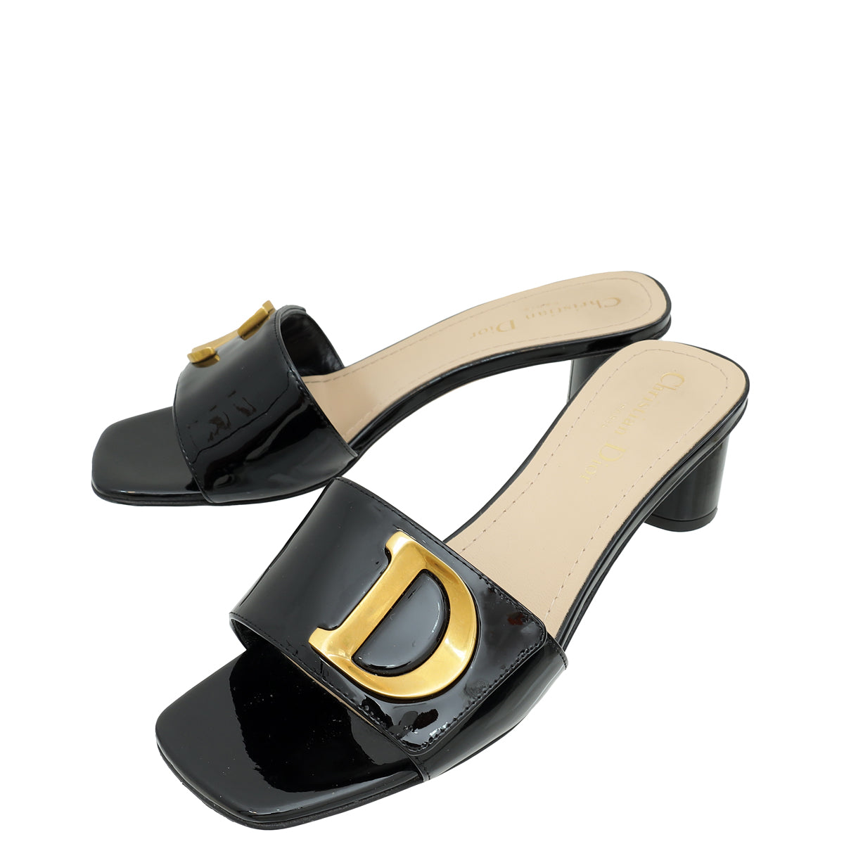 Dior Shoe Christian C'est Slide Heel Sandal 38 Black Shoes