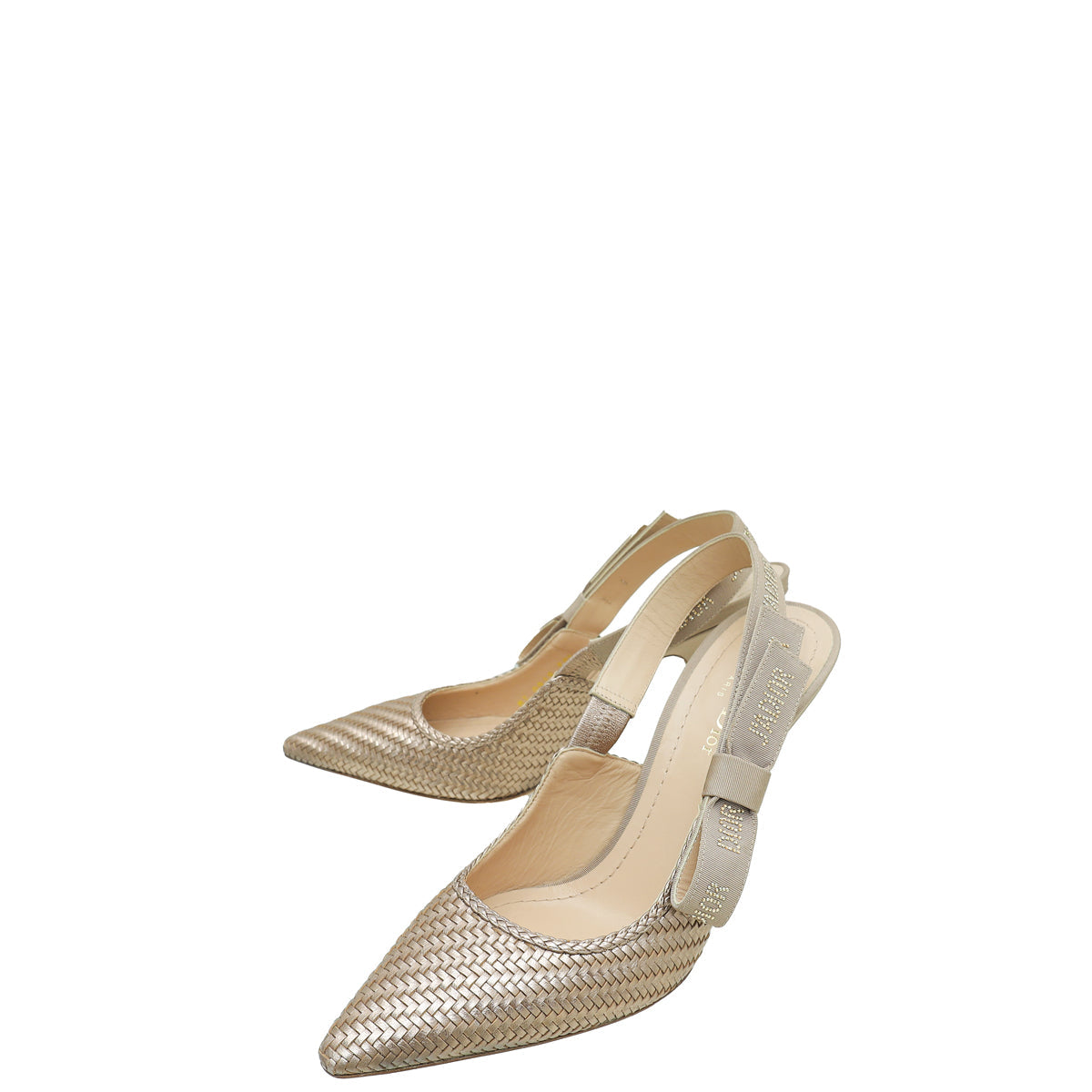 Dior Sling Bag Christian Cooper Laminated J'a Slingback 39.5 Woven Shoes