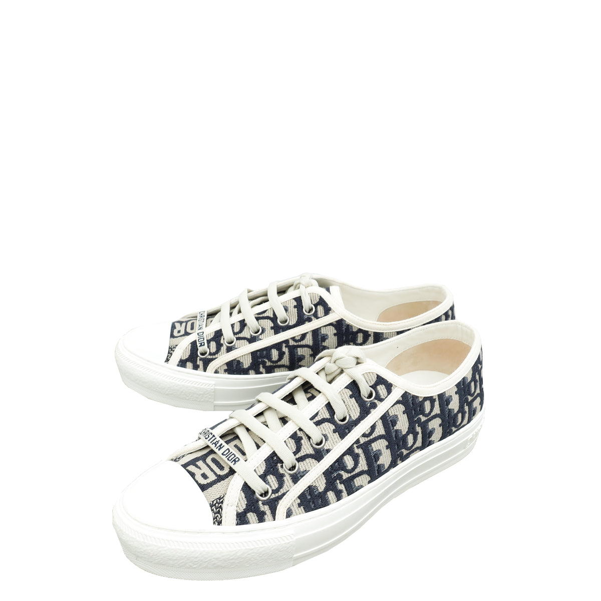 Dior Shoe Christian Oblique Walk N' Low Top Sneaker Blue Navy Shoes 39 5 2