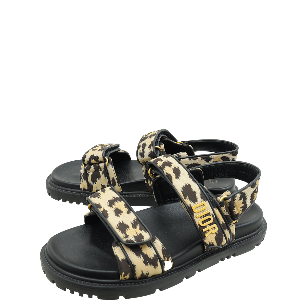 Dior Shoe Christian Bicolor Leopard Print act Sandal 39.5 Shoes