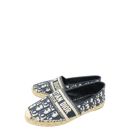 Dior Shoe Christian Deep Oblique Granville Espadrille 39 Blue Shoes