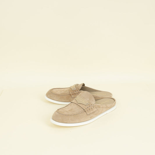 Dior Shoe Christian Boy Mules 40 Suede Beige Shoes
