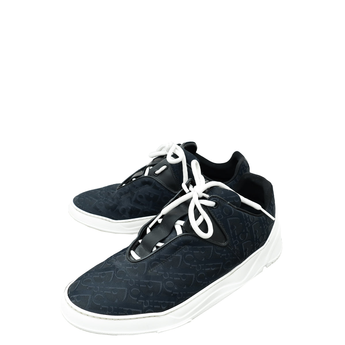Dior Shoe Christian Bicolor Homme Oblique Lace Up Sneakers Nylon Shoes
