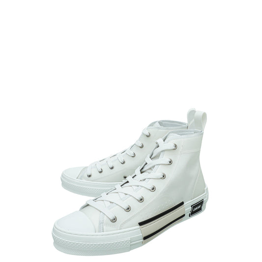 Dior Shoe Christian B23 High Top Sneakers 42 Canvas White Shoes
