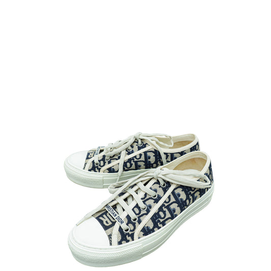 Dior Shoe Christian Walk N' Low Top Sneaker 36.5 Blue Shoes