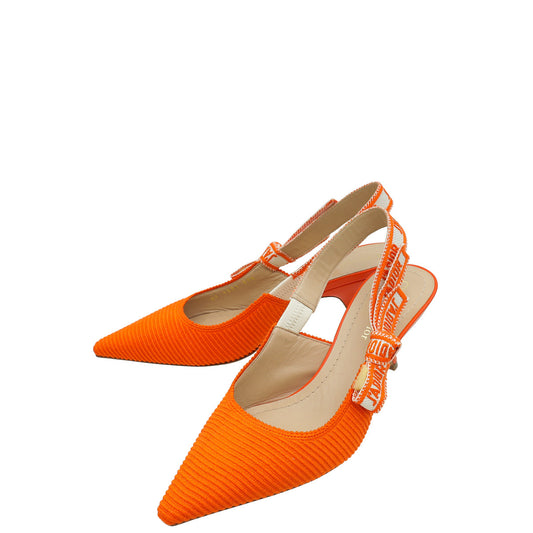 Dior Sling Bag Christian J'A Technical Slingback Pump 37.5 Orange Shoes
