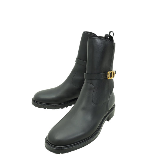 Dior Shoe Christian CD Empreinte Ankle Boot 37.5 Black Shoes