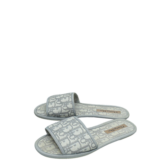 Dior Shoe Christian Grey Oblique Chez Moi Sandal 37 Gray Shoes