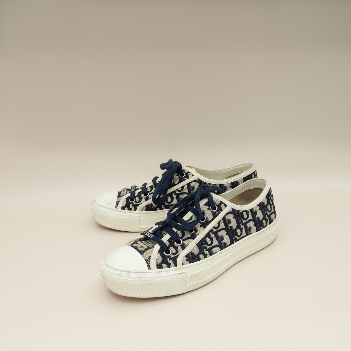 Dior Shoe Christian Oblique Oblique Walk N' Low Top Blue Navy Shoes