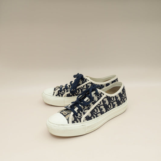 Dior Shoe Christian Oblique Oblique Walk N' Low Top Blue Navy Shoes