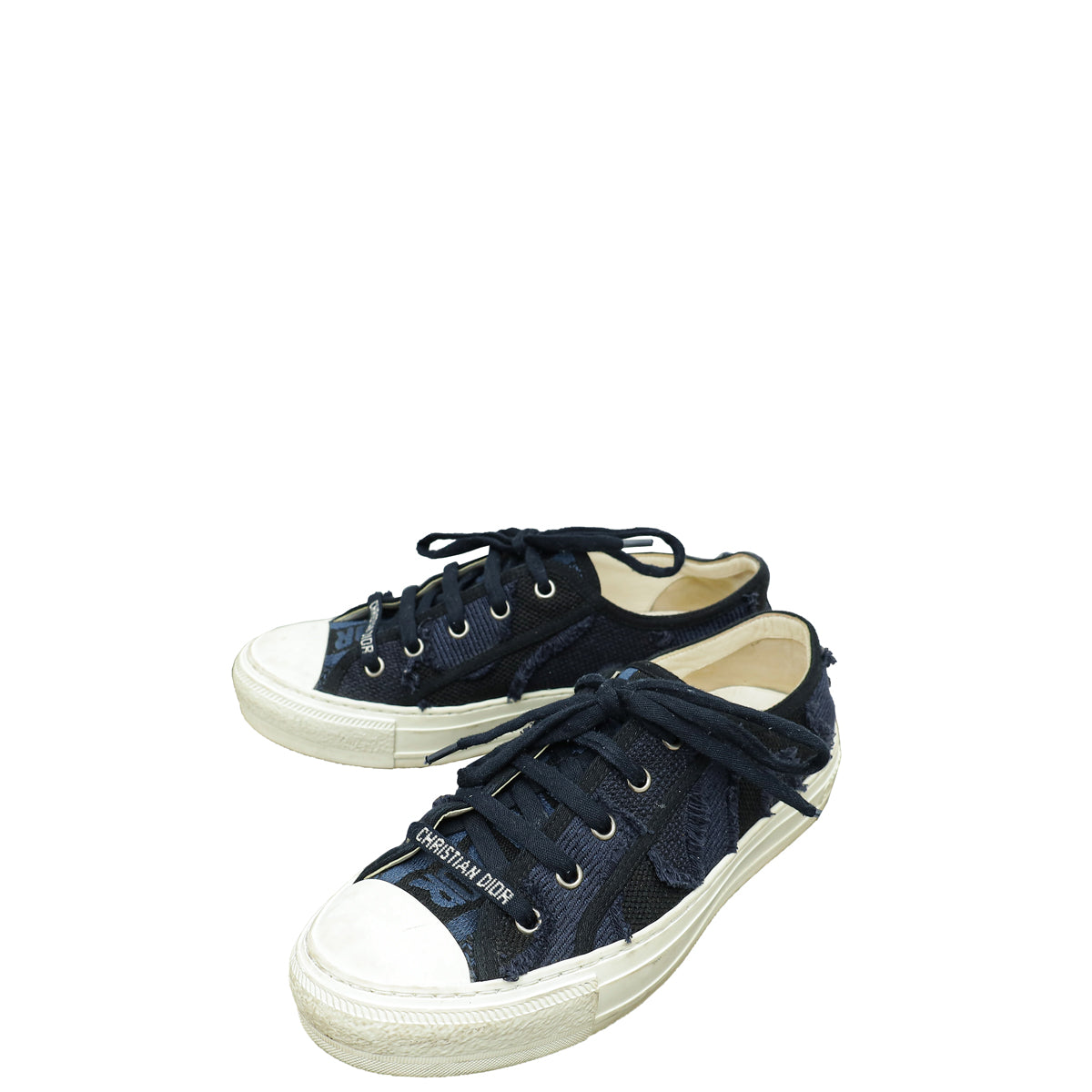 Dior Shoe Christian Deep Camo Walk'n' Low-Top Sneakers 37 Blue Shoes