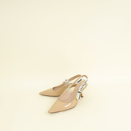 Dior Sling Bag Christian Nude J'a Slingback Pump 38.5 Patent Shoes