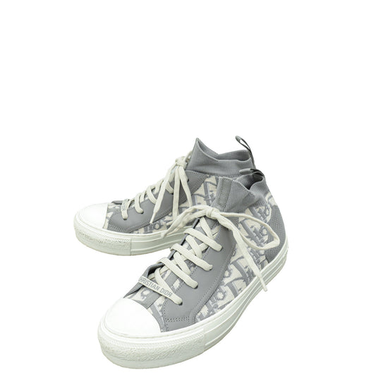 Dior Shoe Christian Stone Grey Oblique Walk'n' Mesh Sneaker Gray Shoes