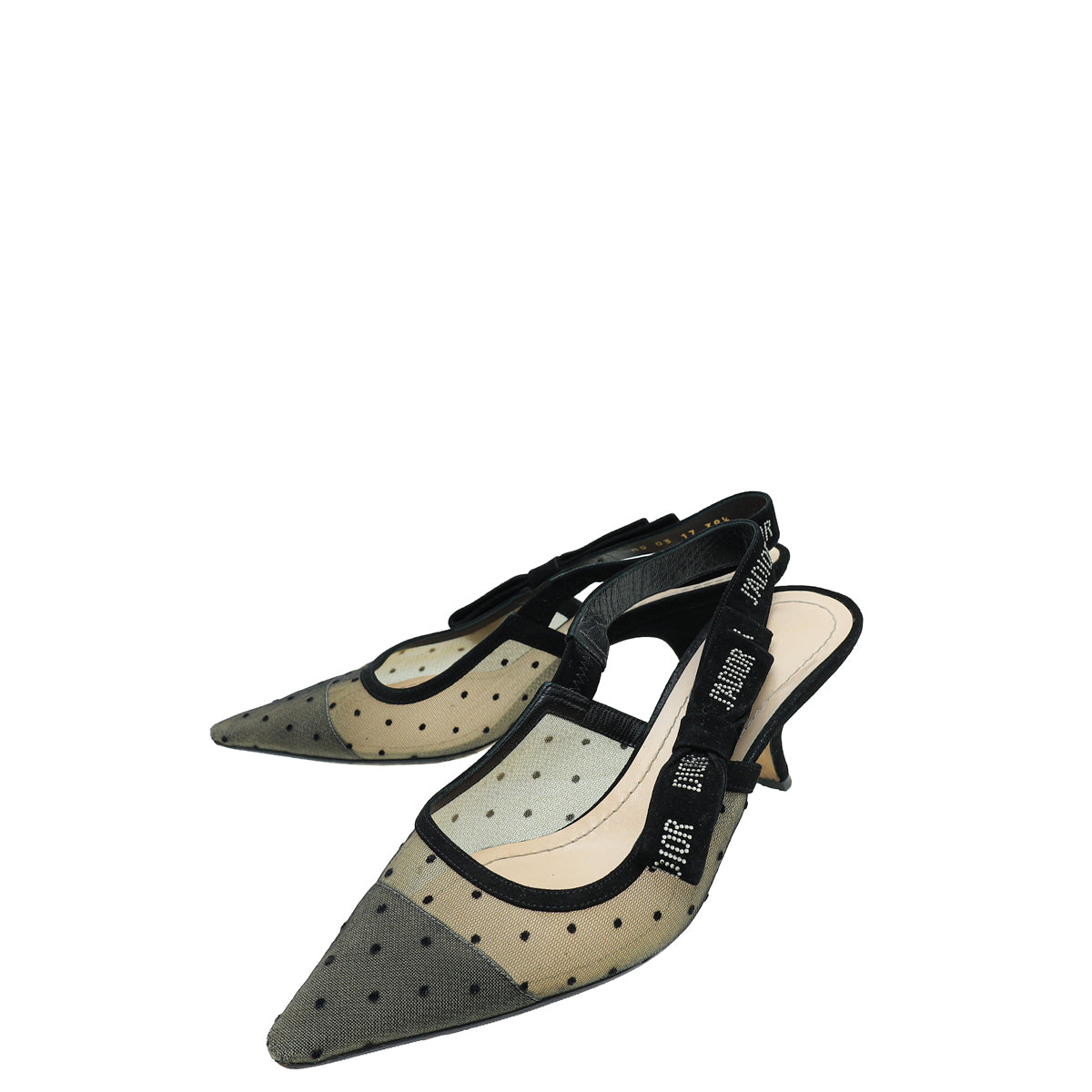 Dior Sling Bag Christian Mesh Plumetis Crystal J'A Slingback Black Shoes