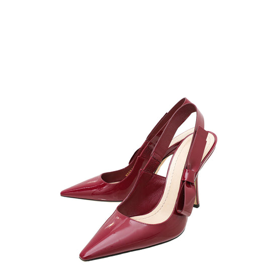 Dior Sling Bag Christian Scarlet Sweet-D Slingback Pumps 38.5 Red Shoes