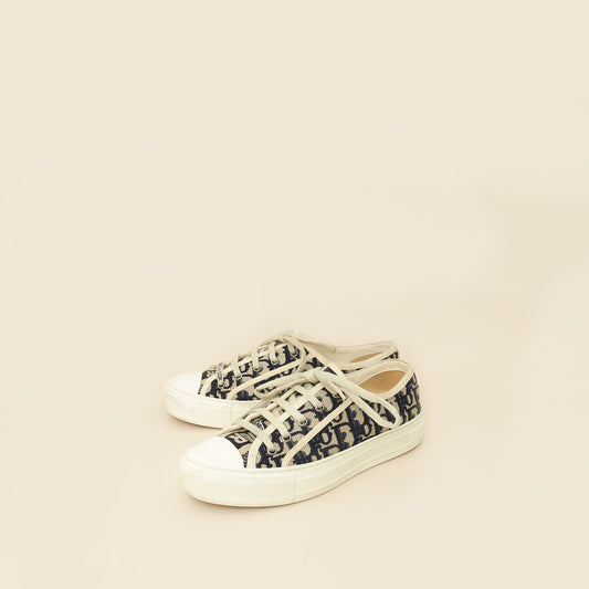 Dior Shoe Christian Oblique Walk'N' Sneaker 38 Blue Navy Shoes