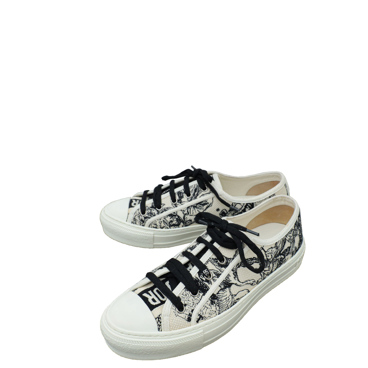Dior Shoe Christian Bicolor Walk N' Zodiac Sneaker 39.5 Embroidered Shoes