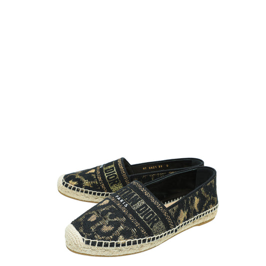 Dior Shoe Christian Bicolor Mizza Lurex Granville Espadrille 39 Embroidered Shoes
